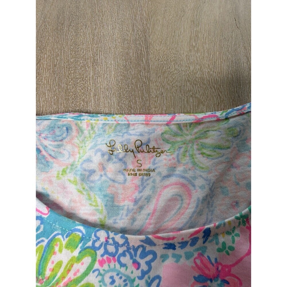 Lilly Pulitzer Geanna Short Sleeve Mini Dress In Flock Full Of Fun Pink Small - Picture 2 of 6